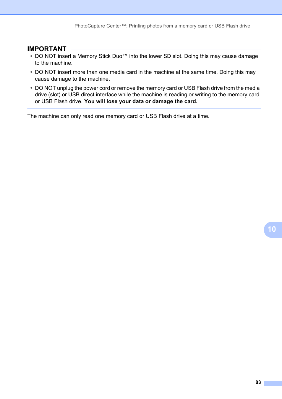 Important | Brother MFC-J6920DW User Manual | Page 97 / 223