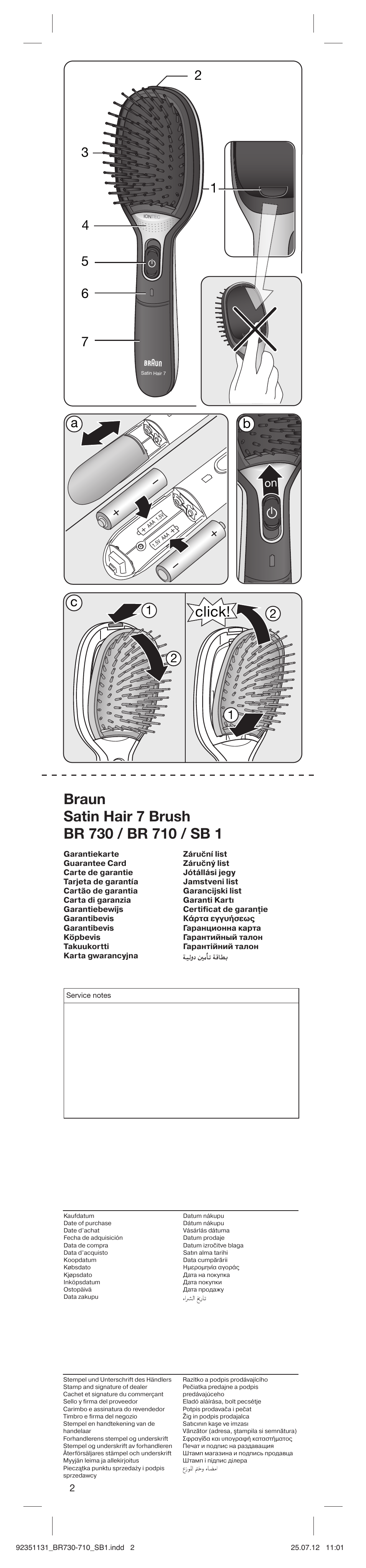 Click | Braun SB1 Satin Hair 7 User Manual | Page 2 / 22