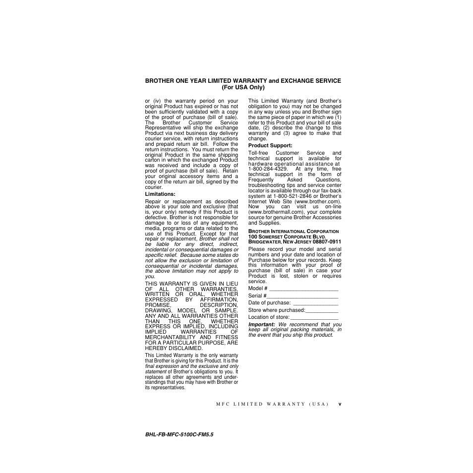 Brother MFC-5100C User Manual | Page 7 / 213