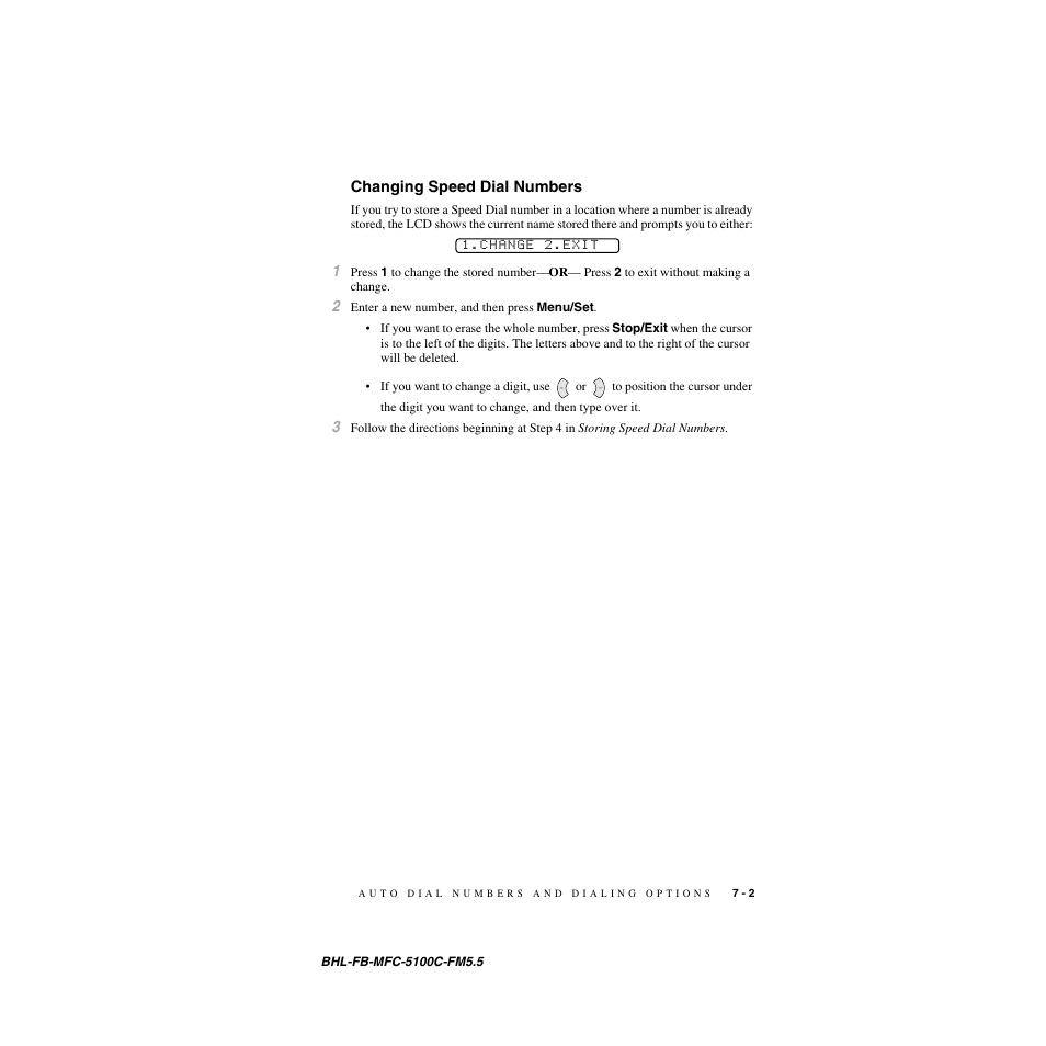 Changing speed dial numbers, Changing speed dial numbers -2 | Brother MFC-5100C User Manual | Page 76 / 213