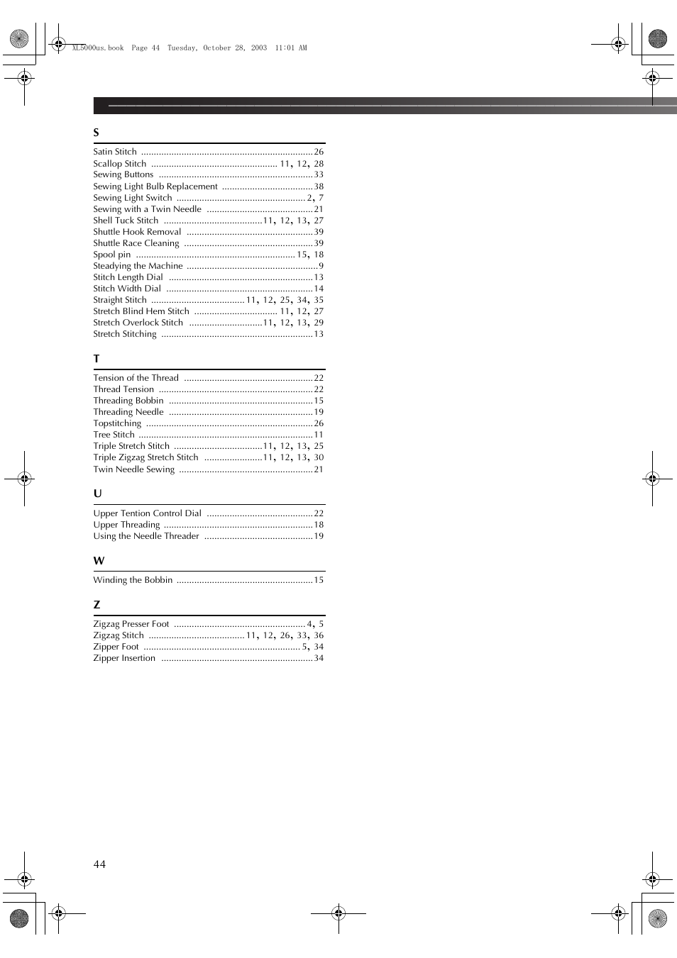 Brother XL-5600 User Manual | Page 45 / 46