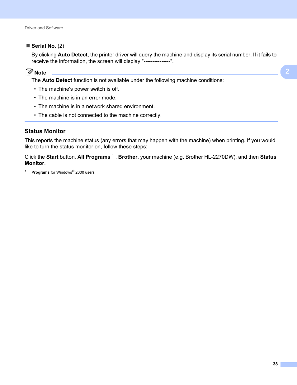 Status monitor | Brother HL 2270DW User Manual | Page 42 / 150