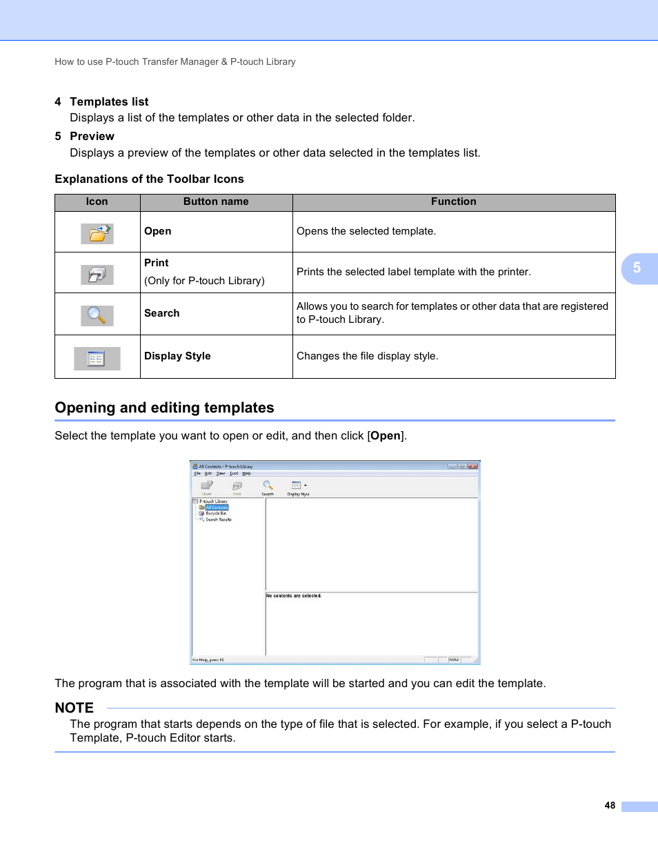 Opening and editing templates | Brother TD-2120N User Manual | Page 52 / 94