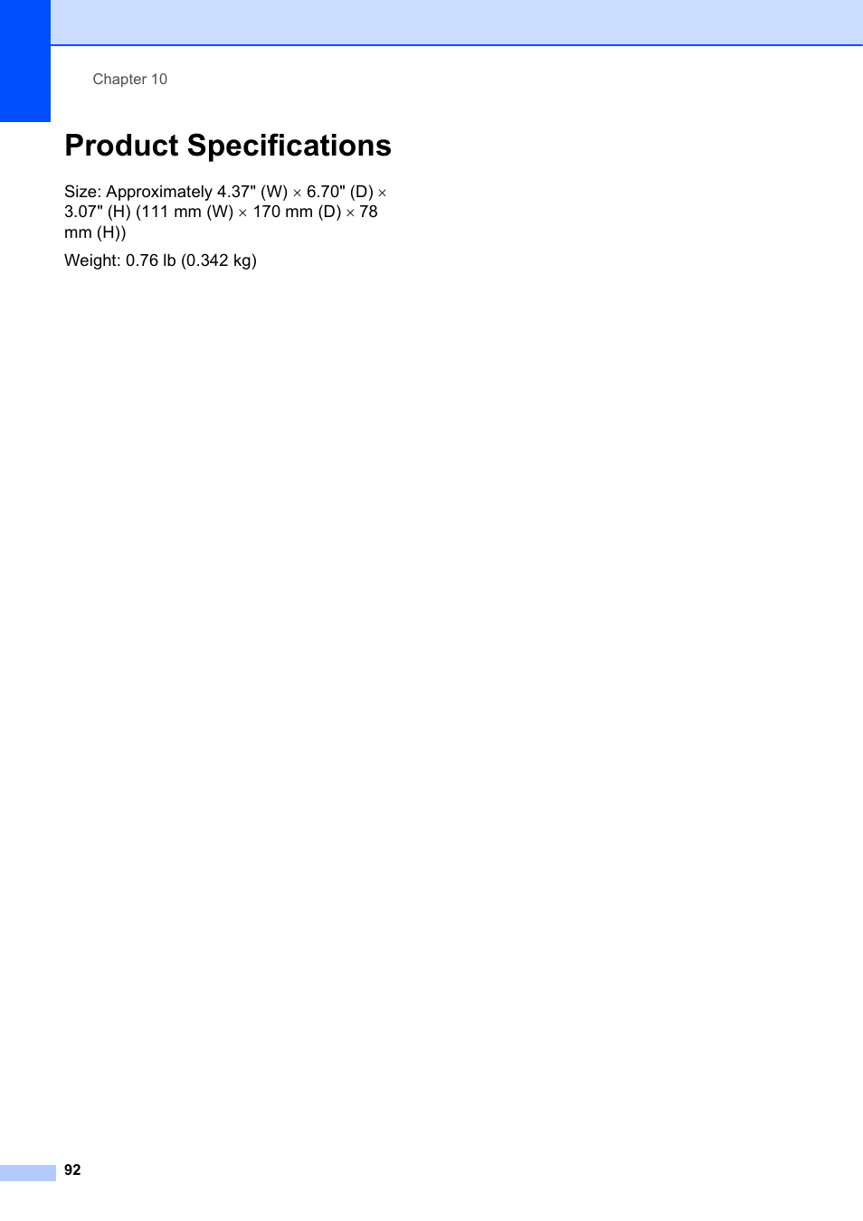 Product specifications | Brother TD-2120N User Manual | Page 98 / 122
