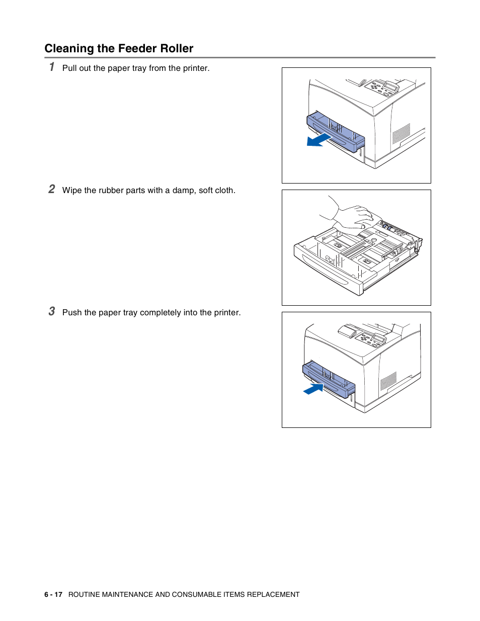Cleaning the feeder roller, Cleaning the feeder roller -17 | Brother HL-8050N User Manual | Page 157 / 216