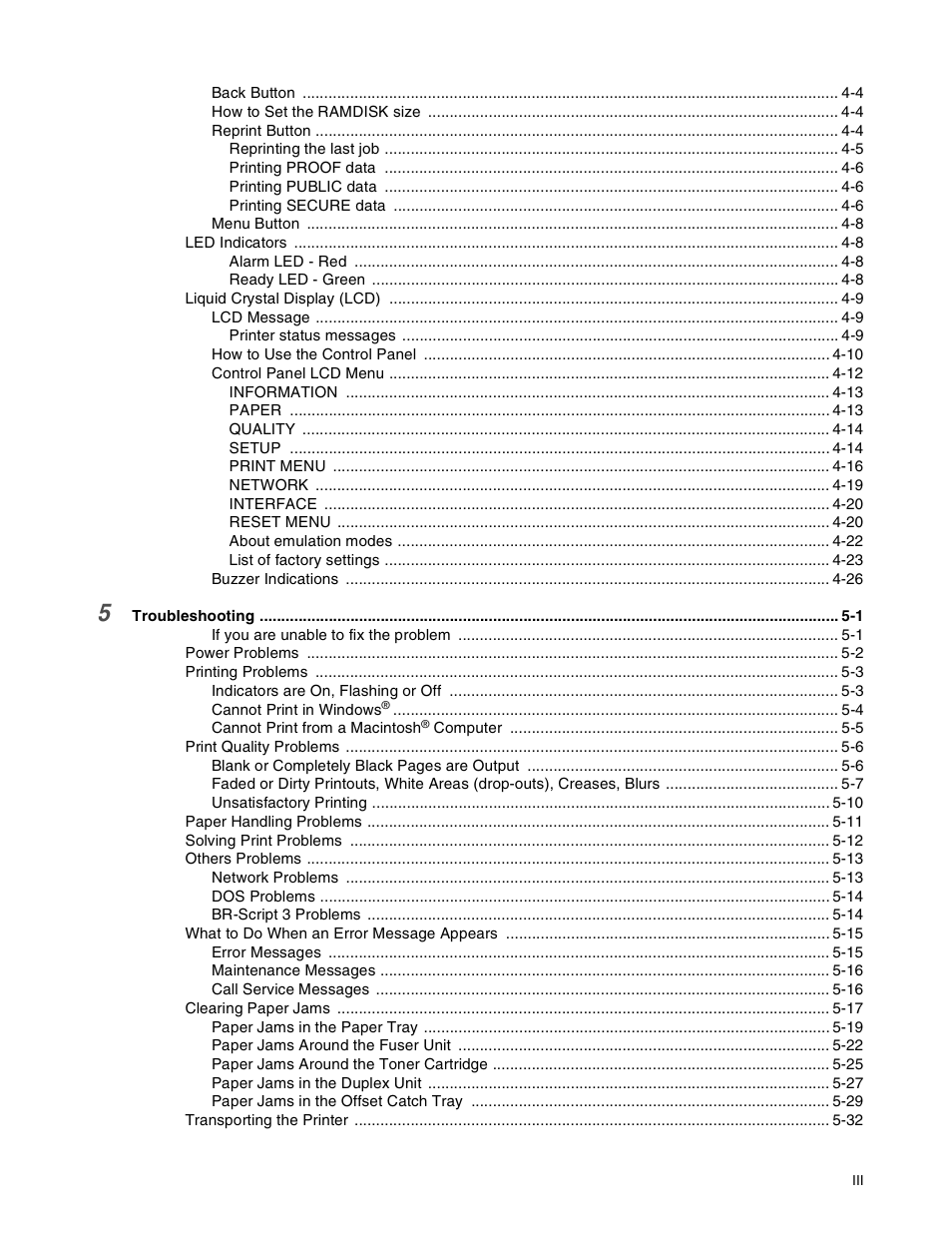 Brother HL-8050N User Manual | Page 4 / 216