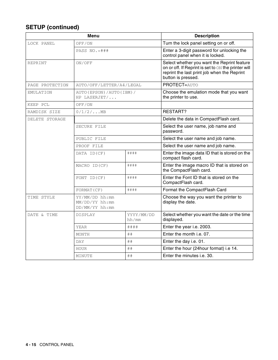 Setup (continued) | Brother HL-8050N User Manual | Page 95 / 216