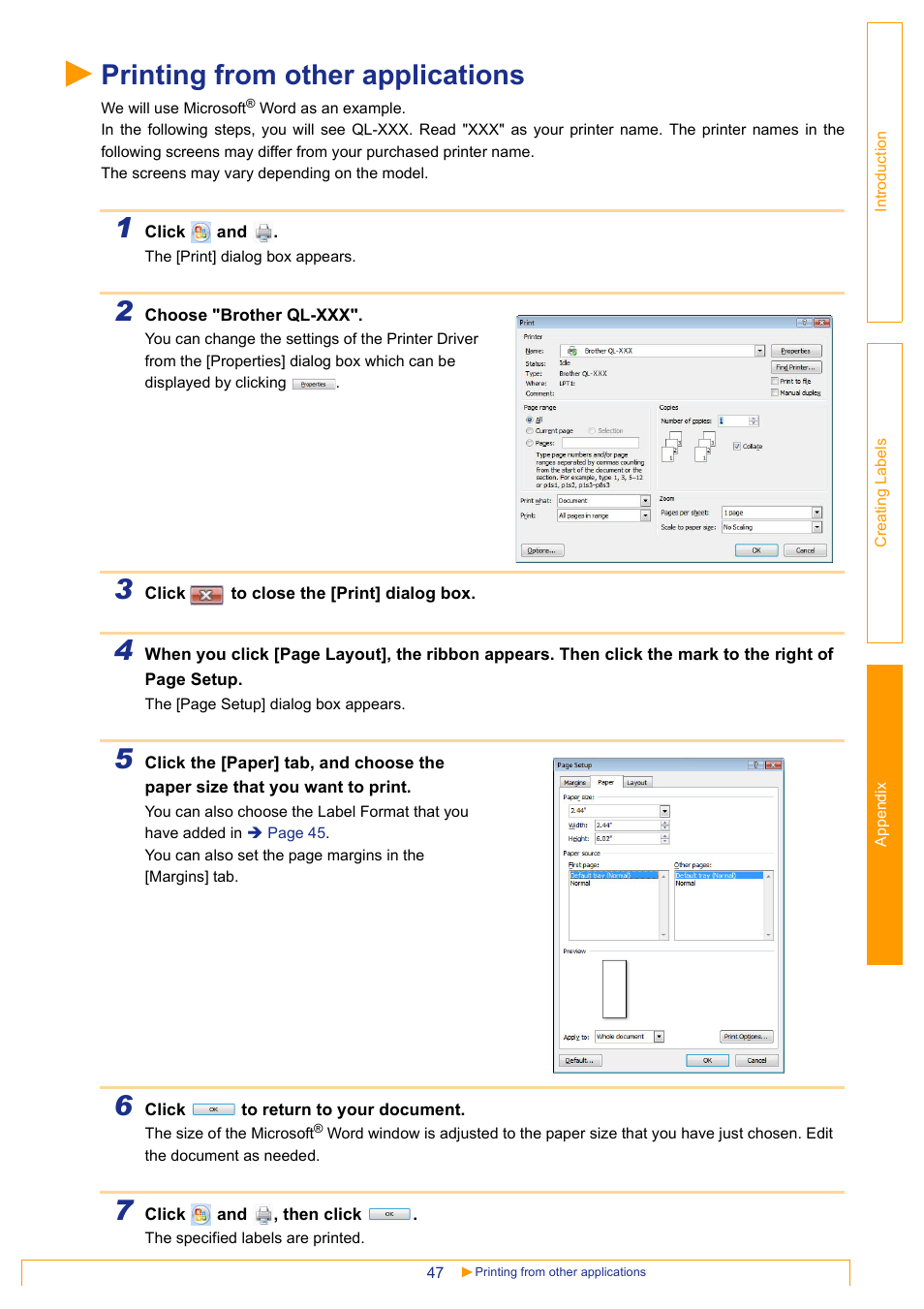 Printing from other applications | Brother QL-1060N User Manual | Page 48 / 48
