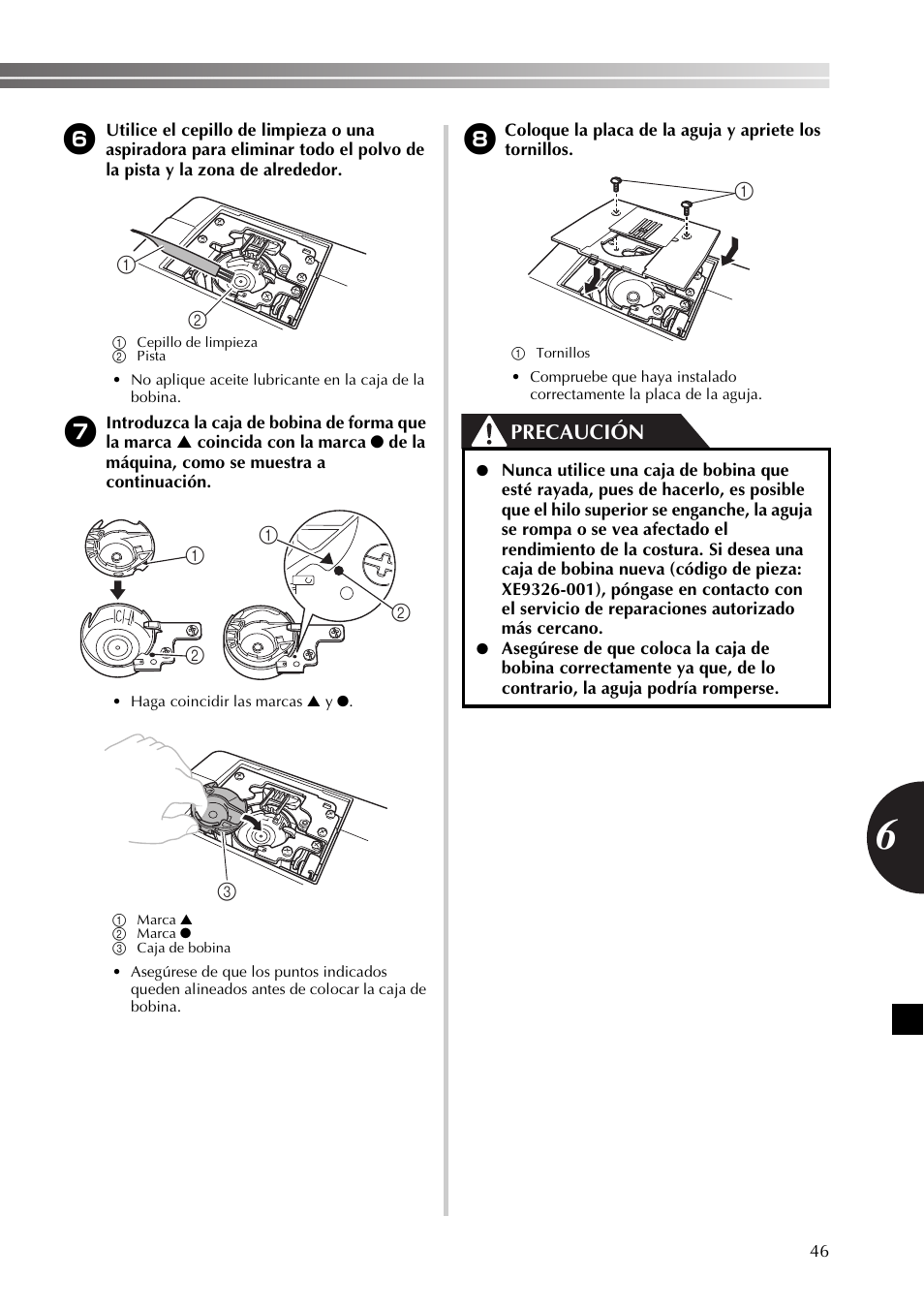 Precaución | Brother SB530T User Manual | Page 97 / 104