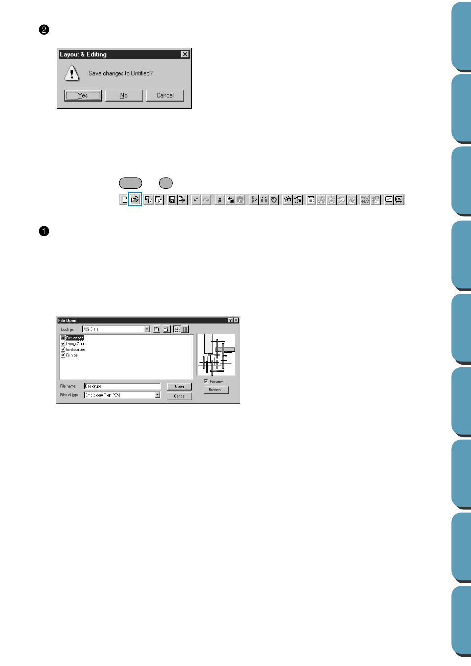 Open | Brother PE-DESIGN Ver.432 User Manual | Page 141 / 224