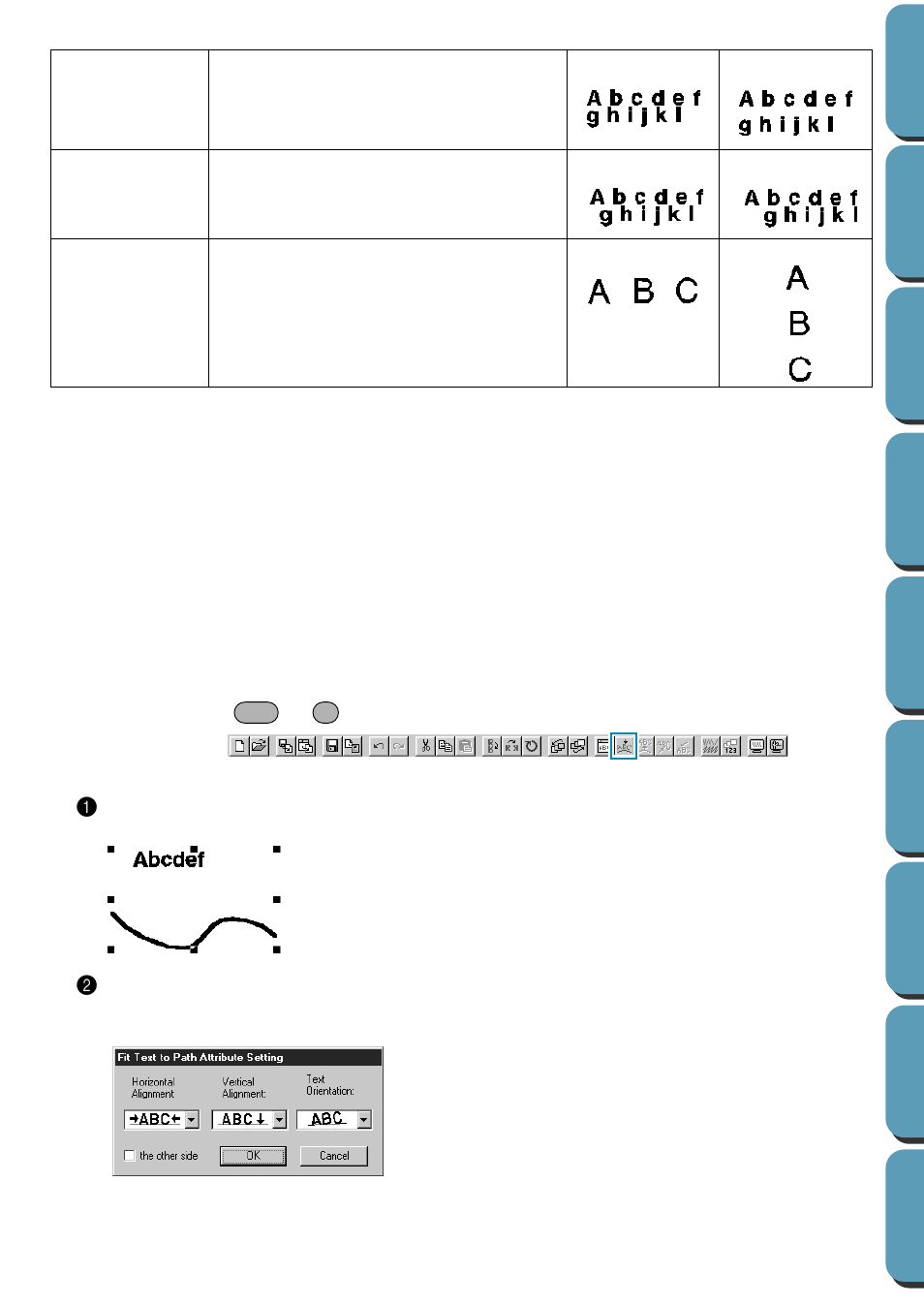 Fit text to path setting | Brother PE-DESIGN Ver.432 User Manual | Page 163 / 224
