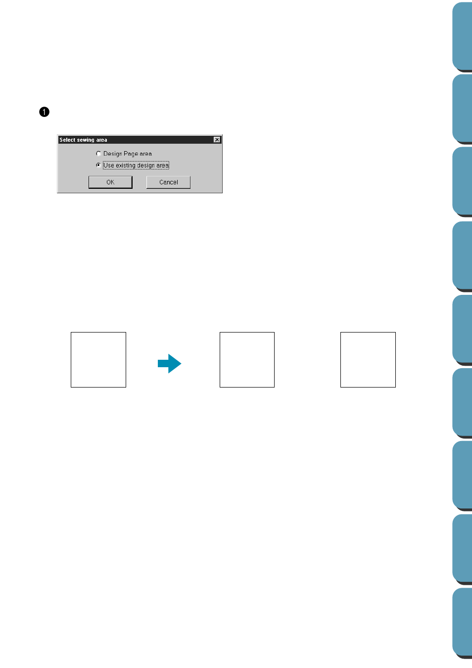 Select sewing area | Brother PE-DESIGN Ver.432 User Manual | Page 176 / 224
