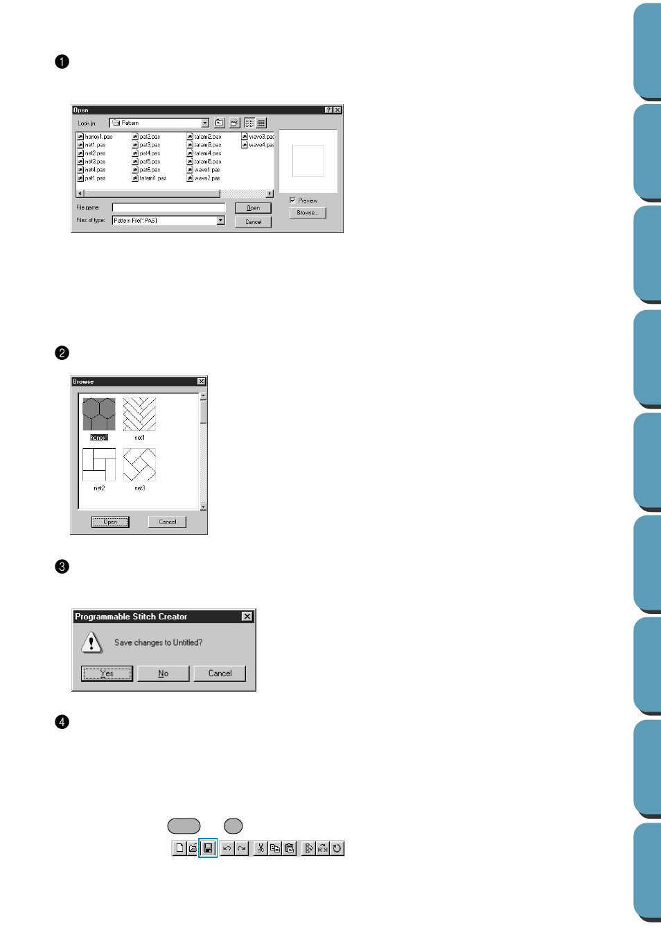 Save, Ve” and “sa | Brother PE-DESIGN Ver.432 User Manual | Page 205 / 224