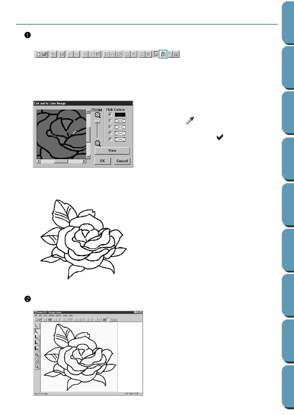 Step 3 converting to line image, Converting to line image, Step 3 | Brother PE-DESIGN Ver.432 User Manual | Page 21 / 224