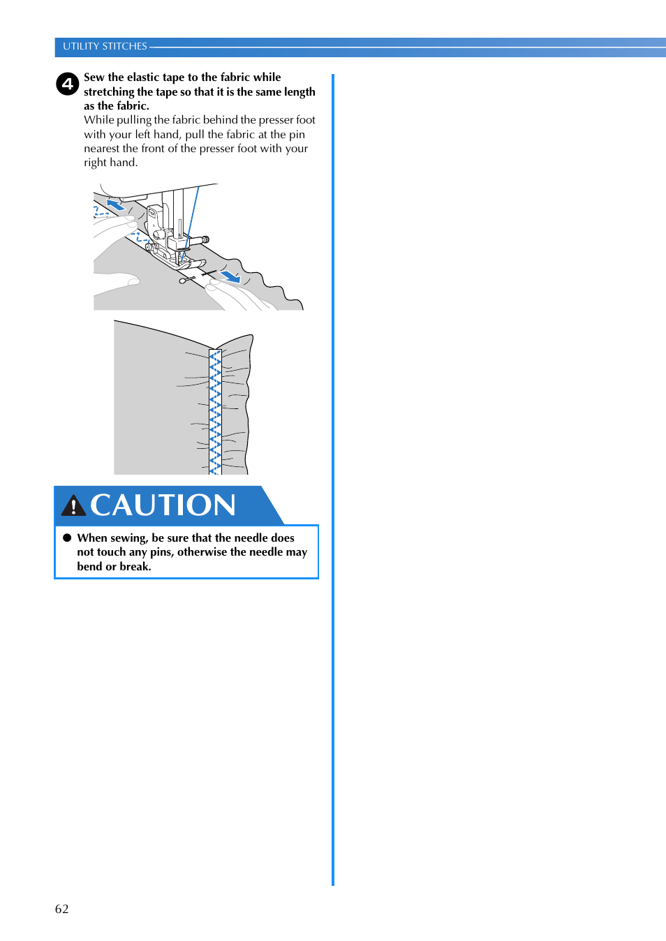 Caution | Brother SQ9185 User Manual | Page 64 / 116
