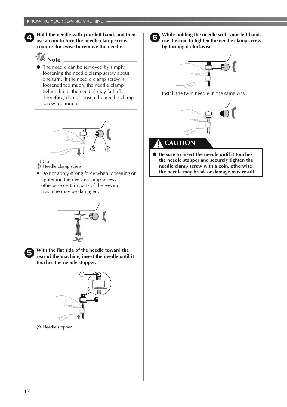 Caution | Brother LS2250PRW User Manual | Page 18 / 96