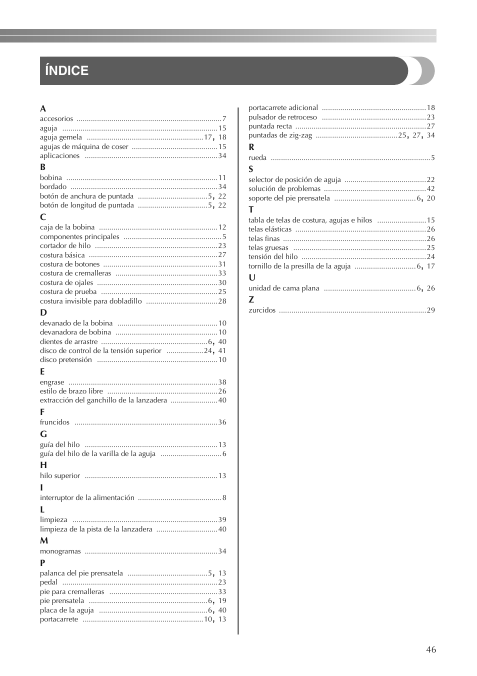 Índice | Brother LS2250PRW User Manual | Page 95 / 96