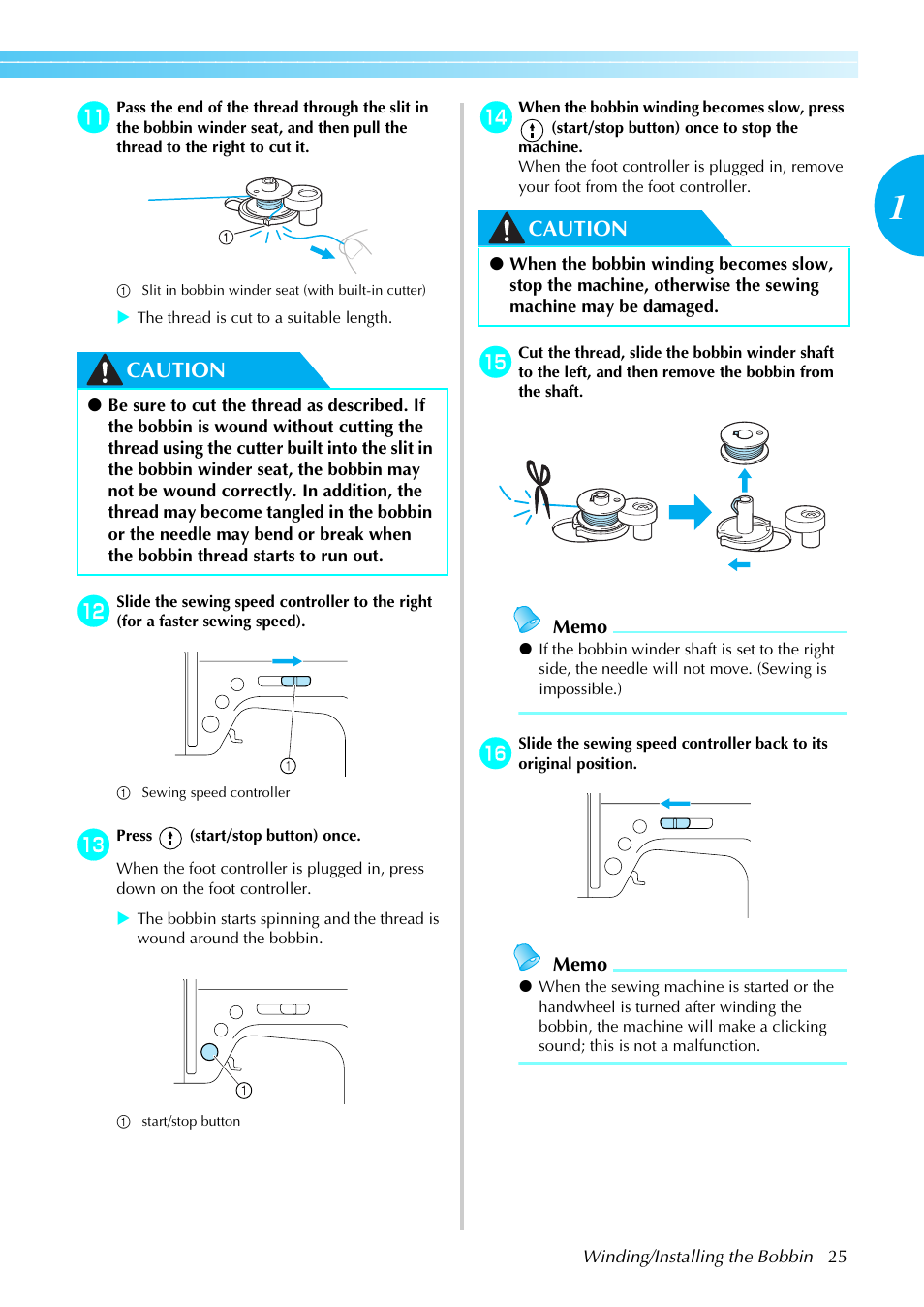 Caution | Brother Innov-is 85e User Manual | Page 27 / 152