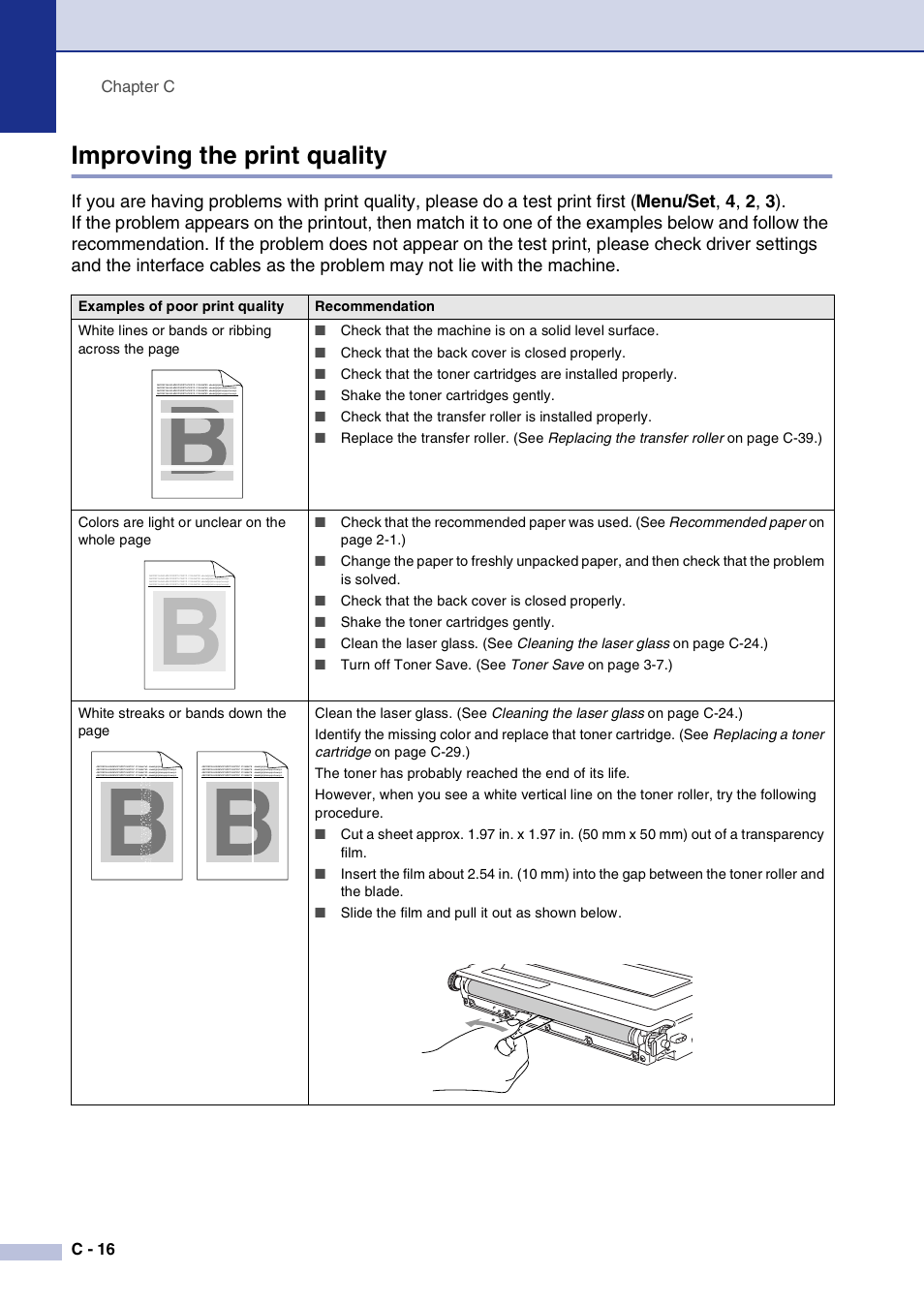 Improving the print quality | Brother MFC-9420CN User Manual | Page 141 / 195