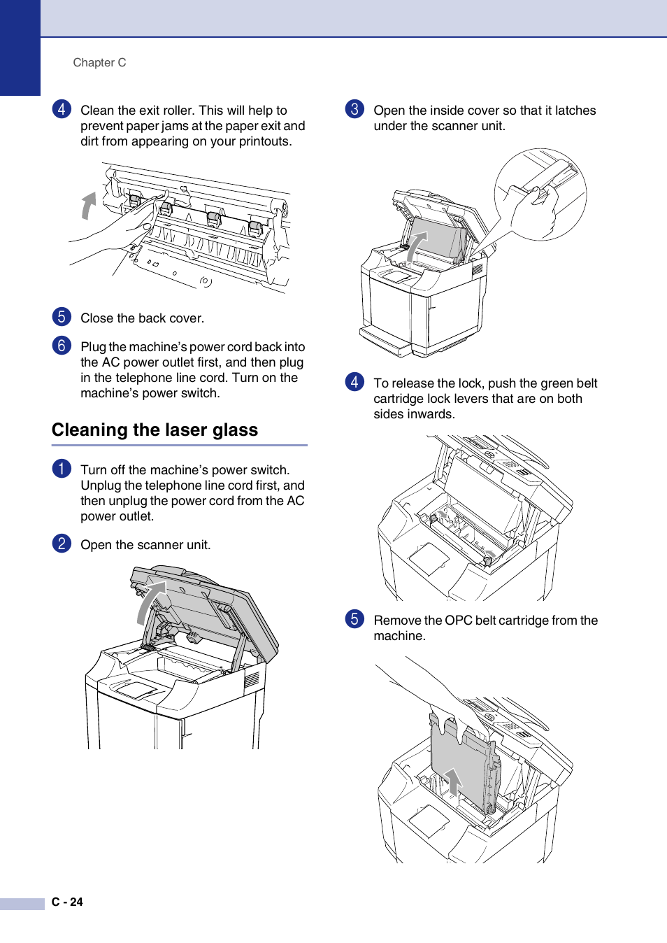 Cleaning the laser glass | Brother MFC-9420CN User Manual | Page 149 / 195