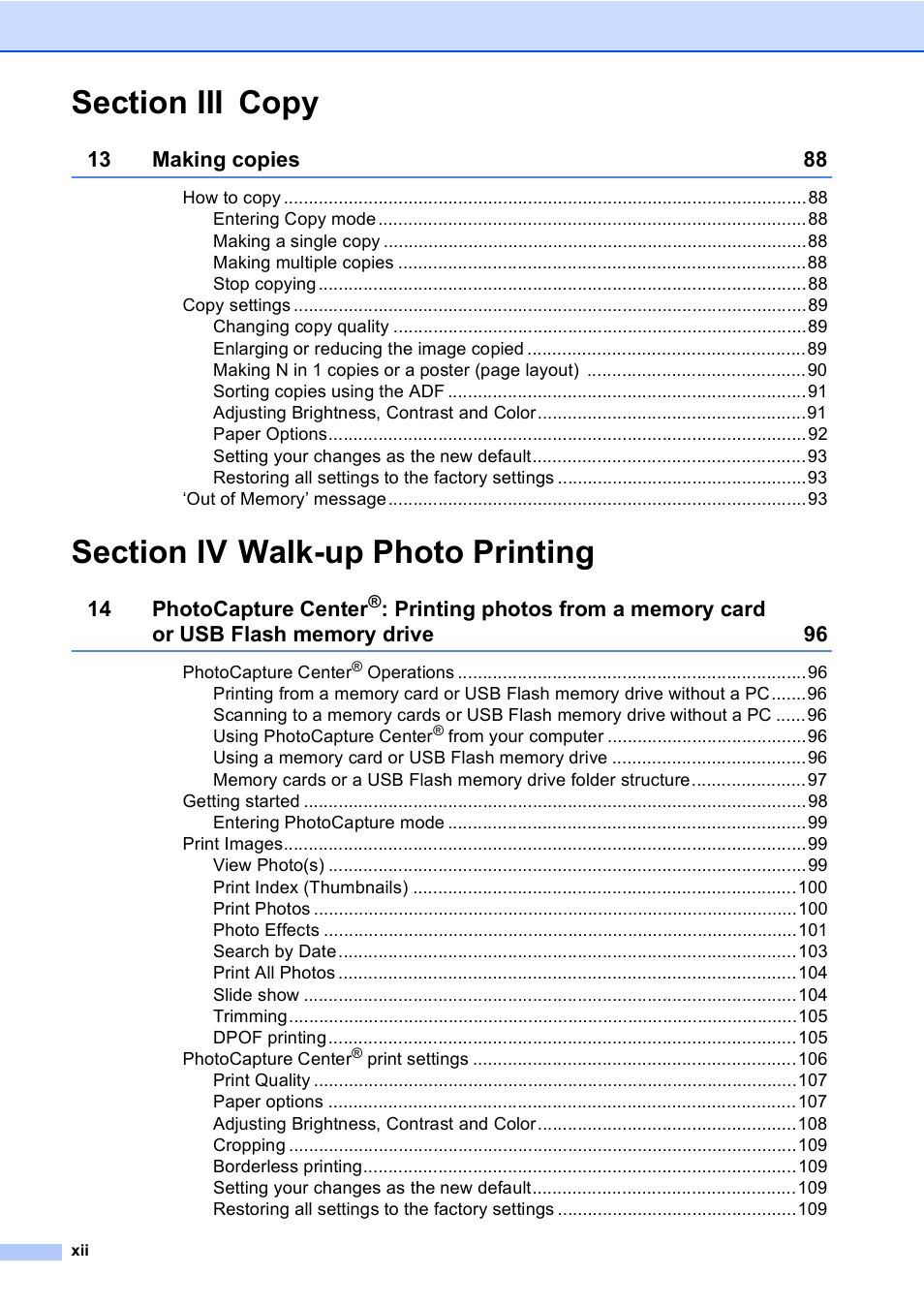 Brother MFC-885CW User Manual | Page 14 / 218