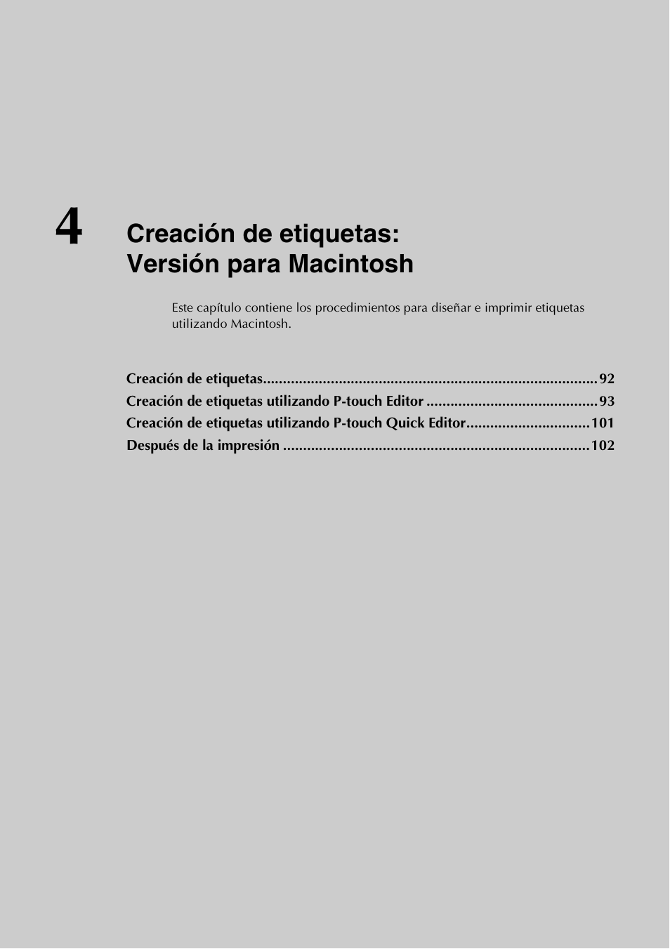 4 creación de etiquetas: versión para macintosh, O “creación de, Etiquetas: versión para macintosh | P.91), Creación de etiquetas: versión para macintosh | Brother PT-9500PC User Manual | Page 219 / 254