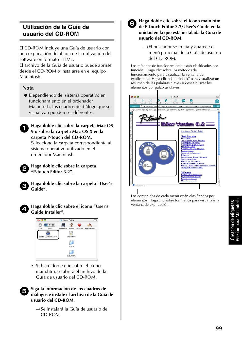 Utilización de la guía de usuario del cd-rom | Brother PT-9500PC User Manual | Page 227 / 254