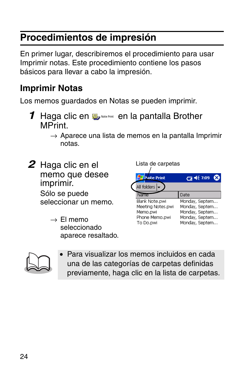 Procedimientos de impresión | Brother MW-140BT User Manual | Page 72 / 93