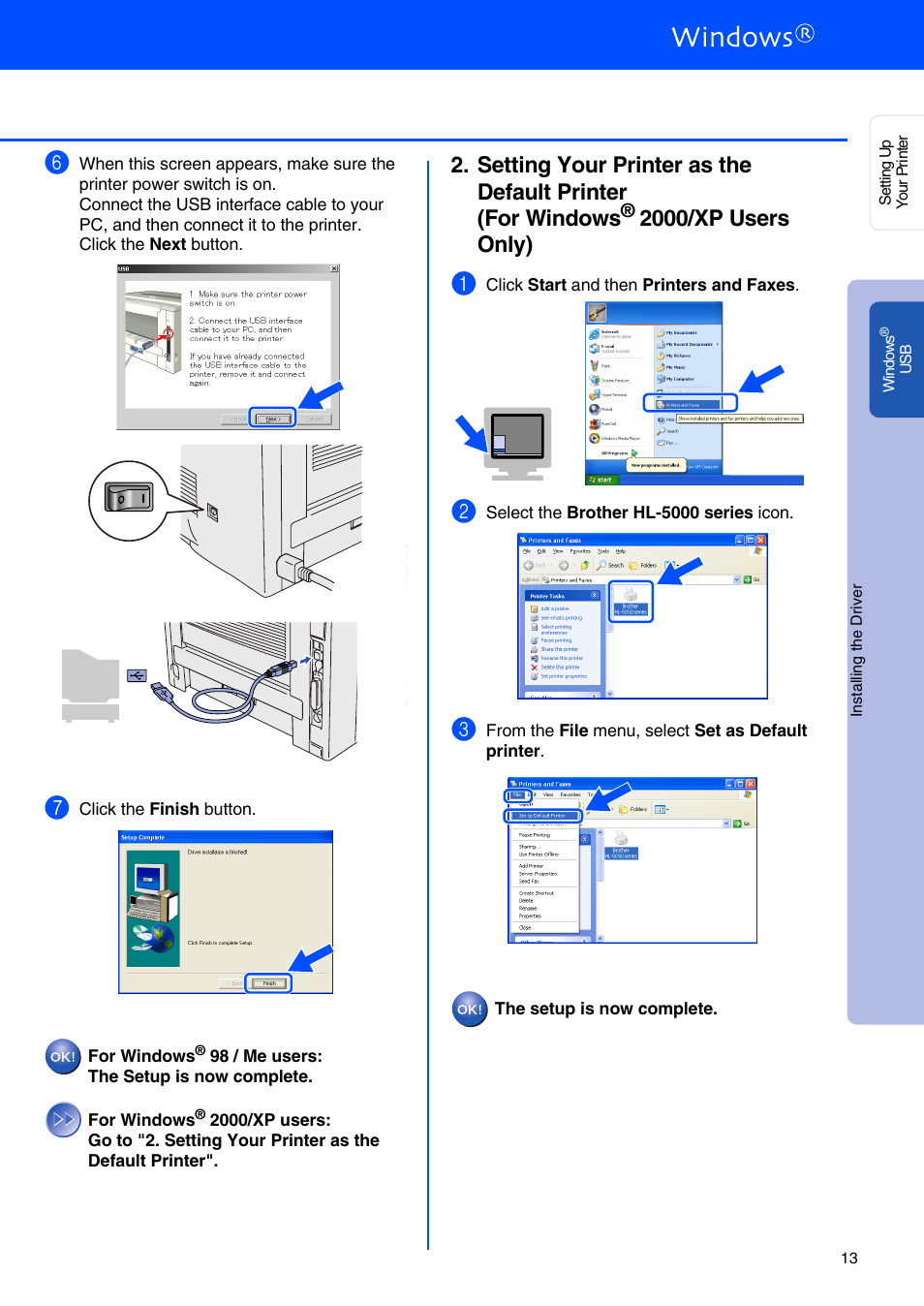 2000/xp users only) | Brother HL-5050 User Manual | Page 15 / 26