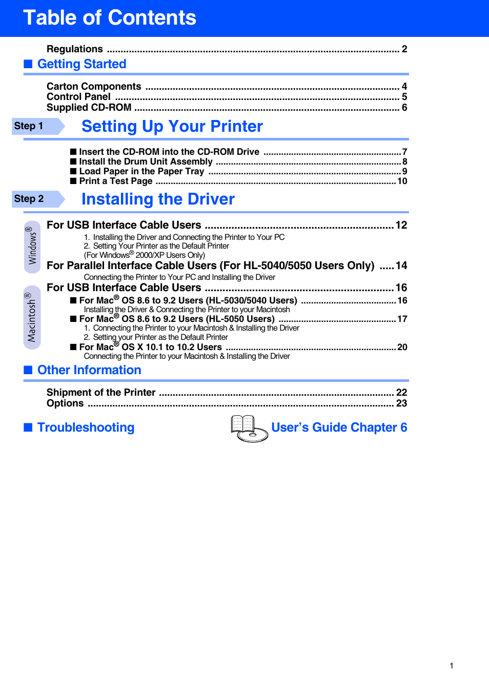 Brother HL-5050 User Manual | Page 3 / 26