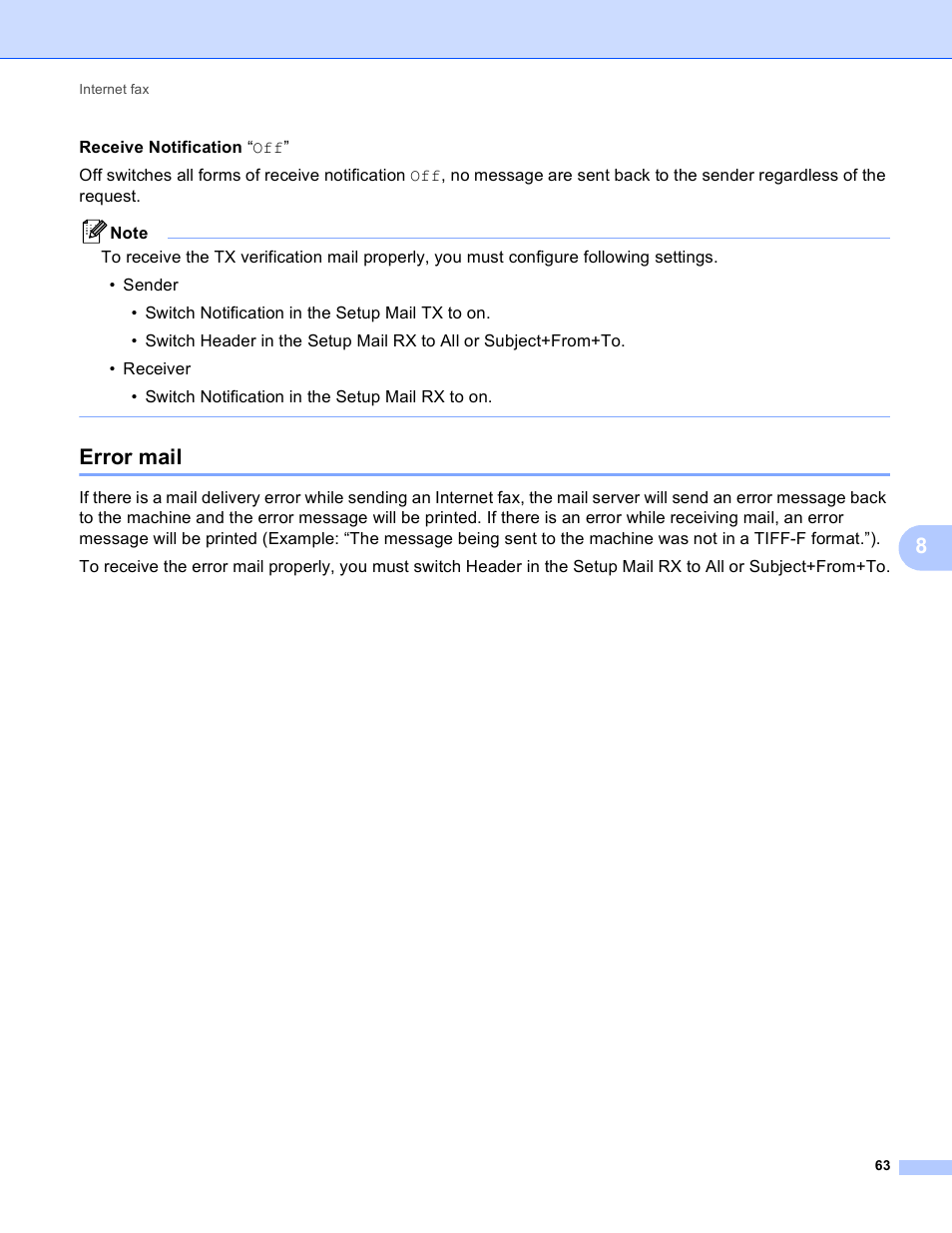Error mail | Brother MFC J6510DW User Manual | Page 68 / 81