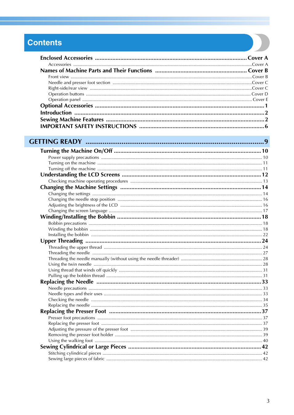 Brother SB3129 User Manual | Page 9 / 156