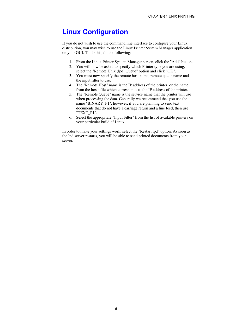 Linux configuration | Brother HL-1870N User Manual | Page 22 / 149