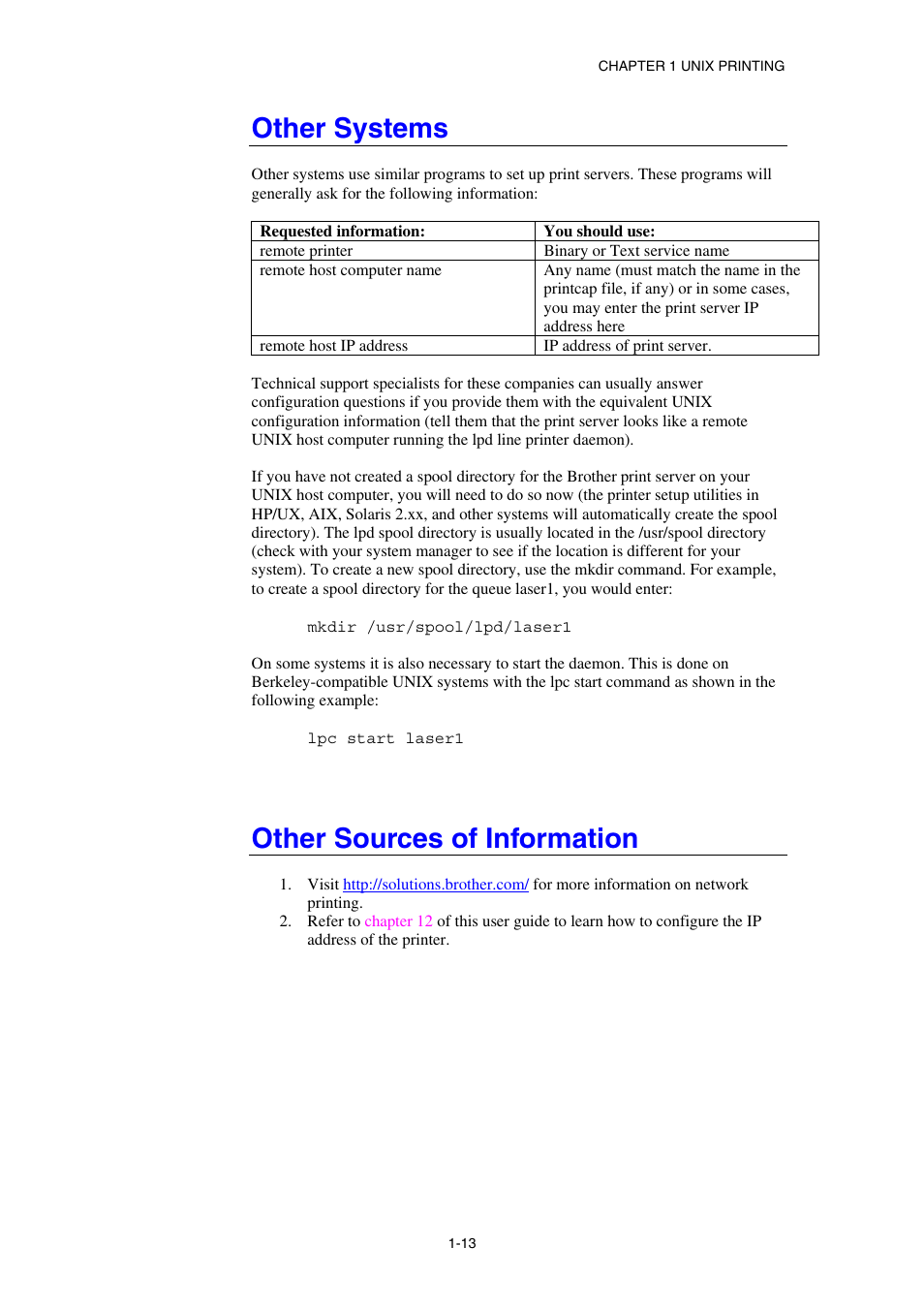 Other systems, Other sources of information | Brother HL-1870N User Manual | Page 29 / 149