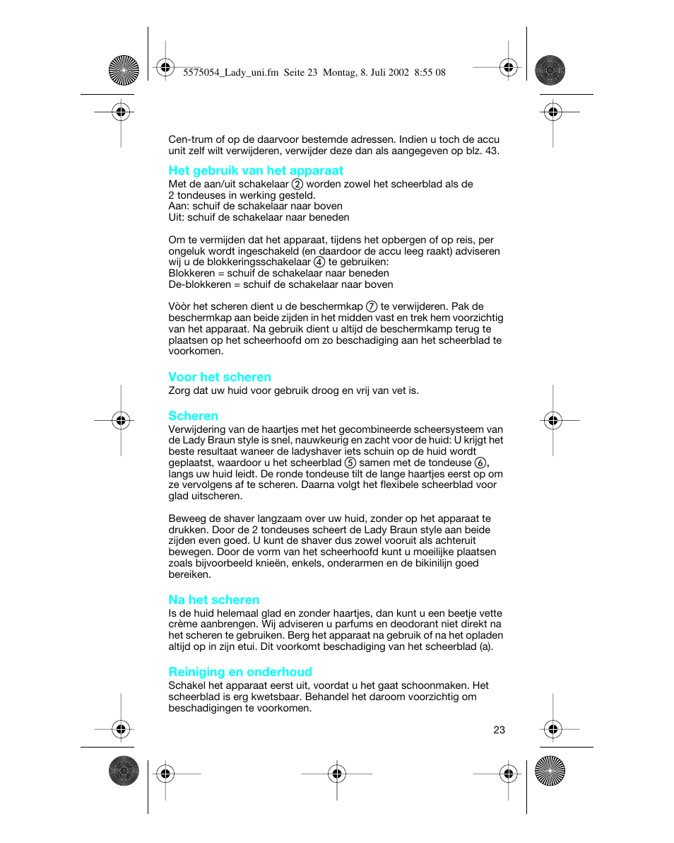 Braun Lady Style universal User Manual | Page 23 / 47