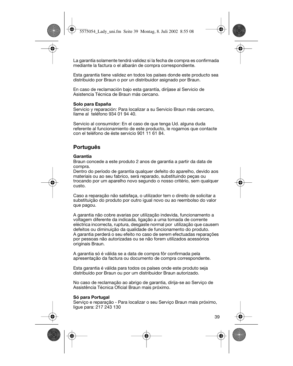 Braun Lady Style universal User Manual | Page 39 / 47