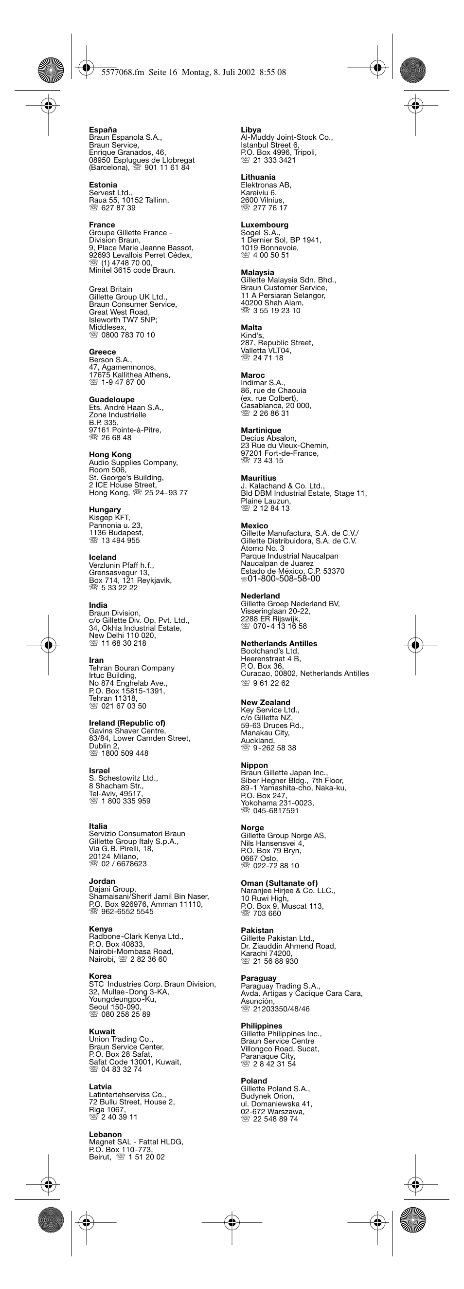 Braun Lady Style cord User Manual | Page 16 / 17