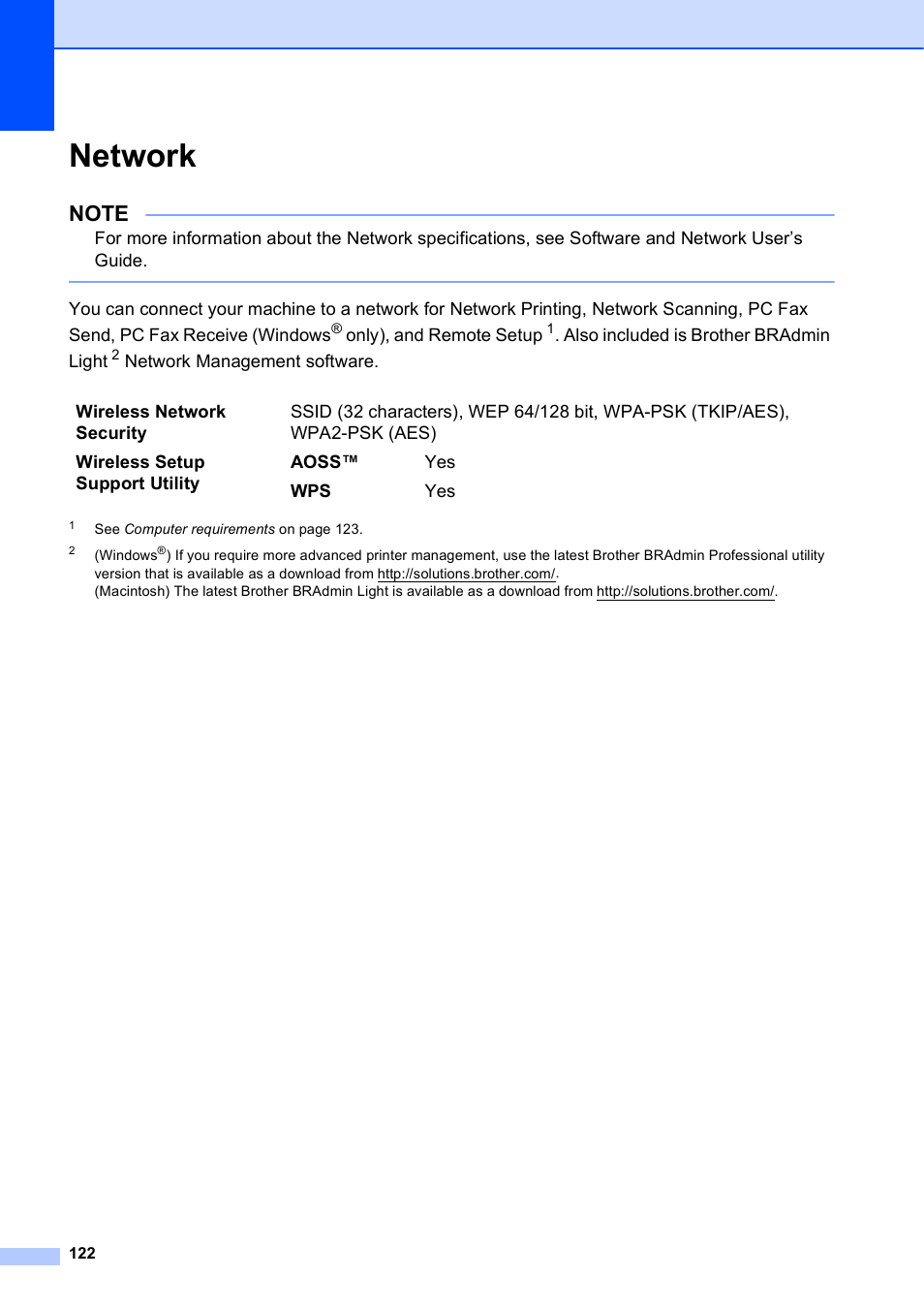 Network | Brother MFC-J285DW User Manual | Page 136 / 143