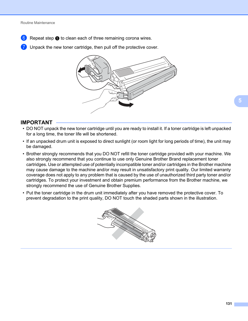 Important | Brother HL-L9200CDWT User Manual | Page 138 / 228