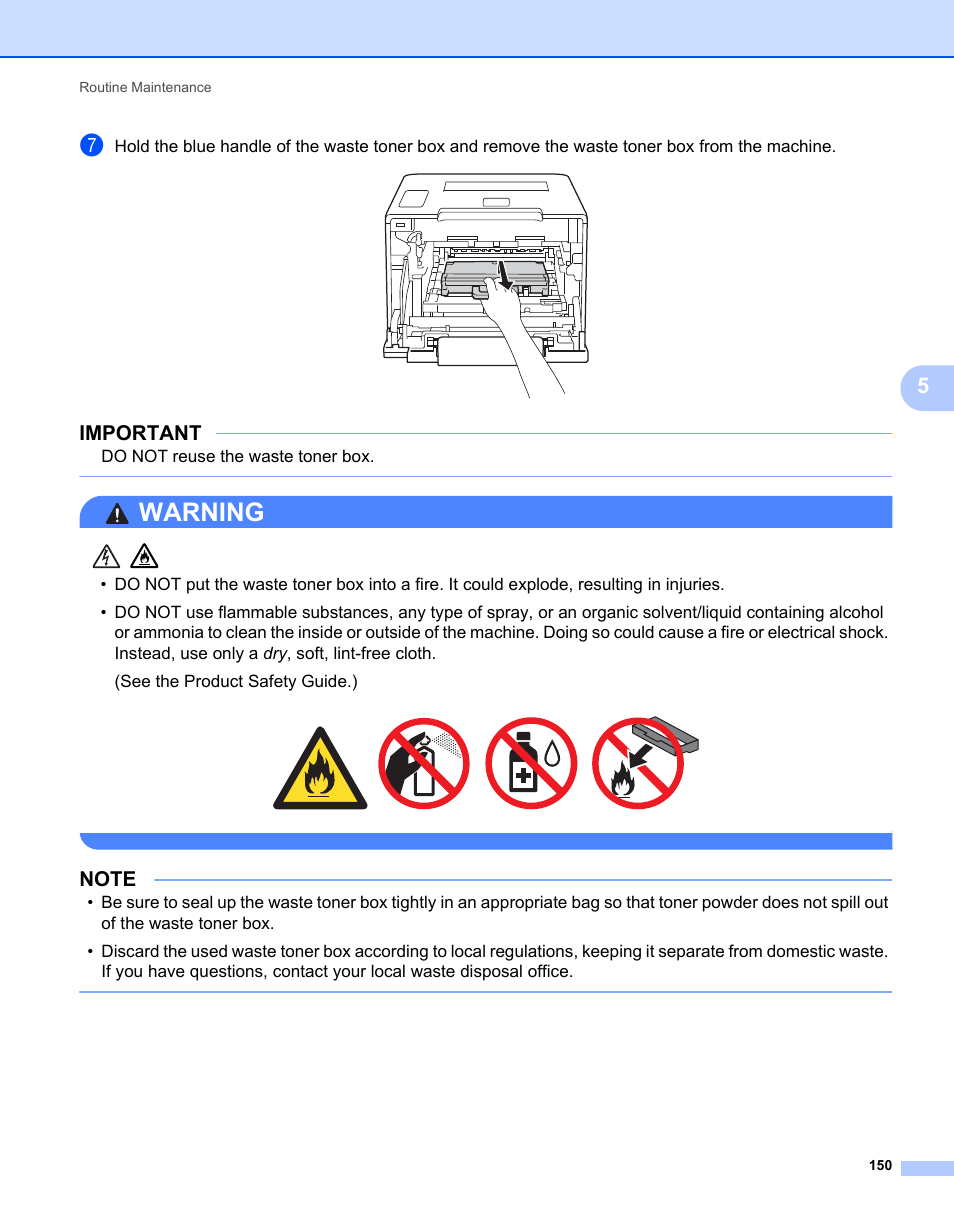 Warning, Important | Brother HL-L9200CDWT User Manual | Page 157 / 228