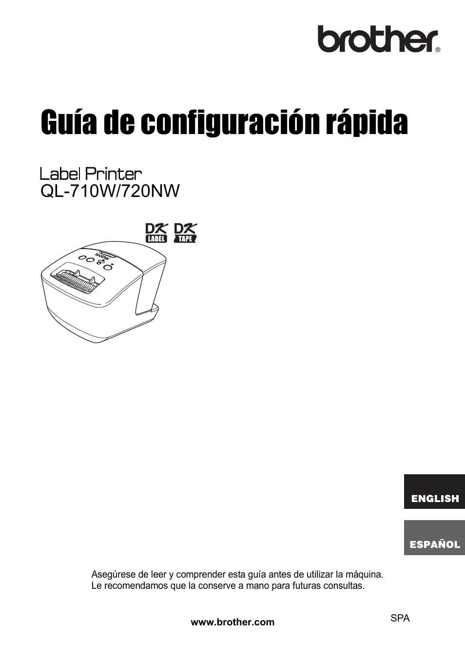 Guía de configuración rápida | Brother QL-720NW User Manual | Page 45 / 93
