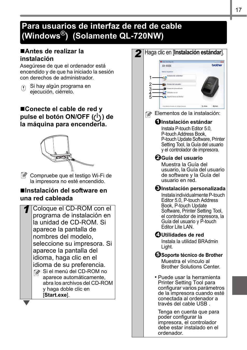 Para usuarios de interfaz de red de cable (windows, Solamente ql-720nw) | Brother QL-720NW User Manual | Page 69 / 93