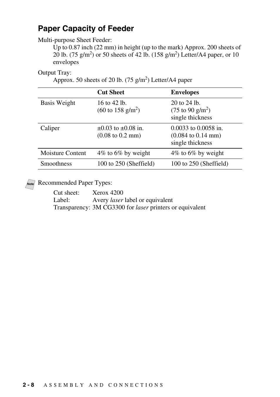 Paper capacity of feeder, Paper capacity of feeder -8 | Brother FAX-2800 User Manual | Page 38 / 228