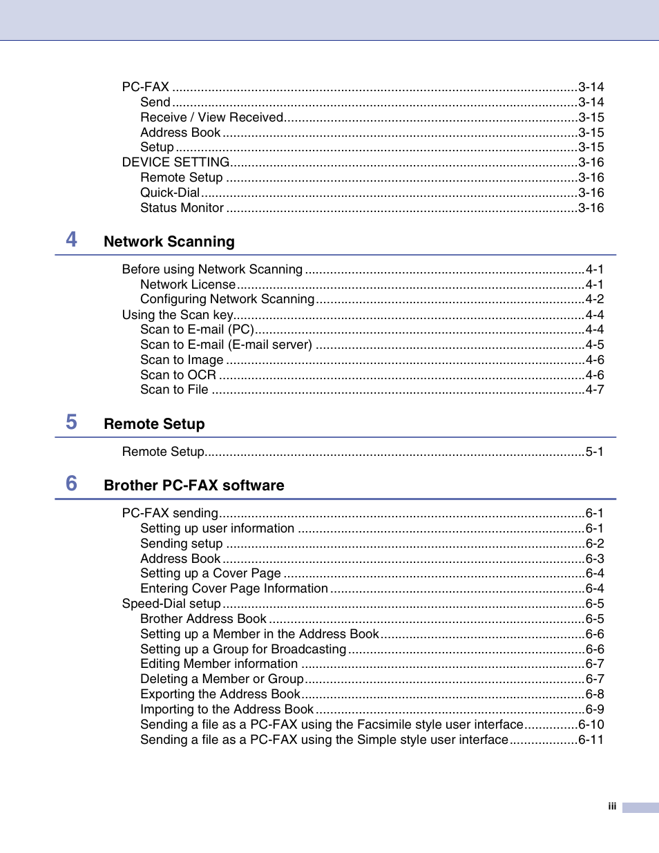 Brother MFC-9420CN User Manual | Page 4 / 145
