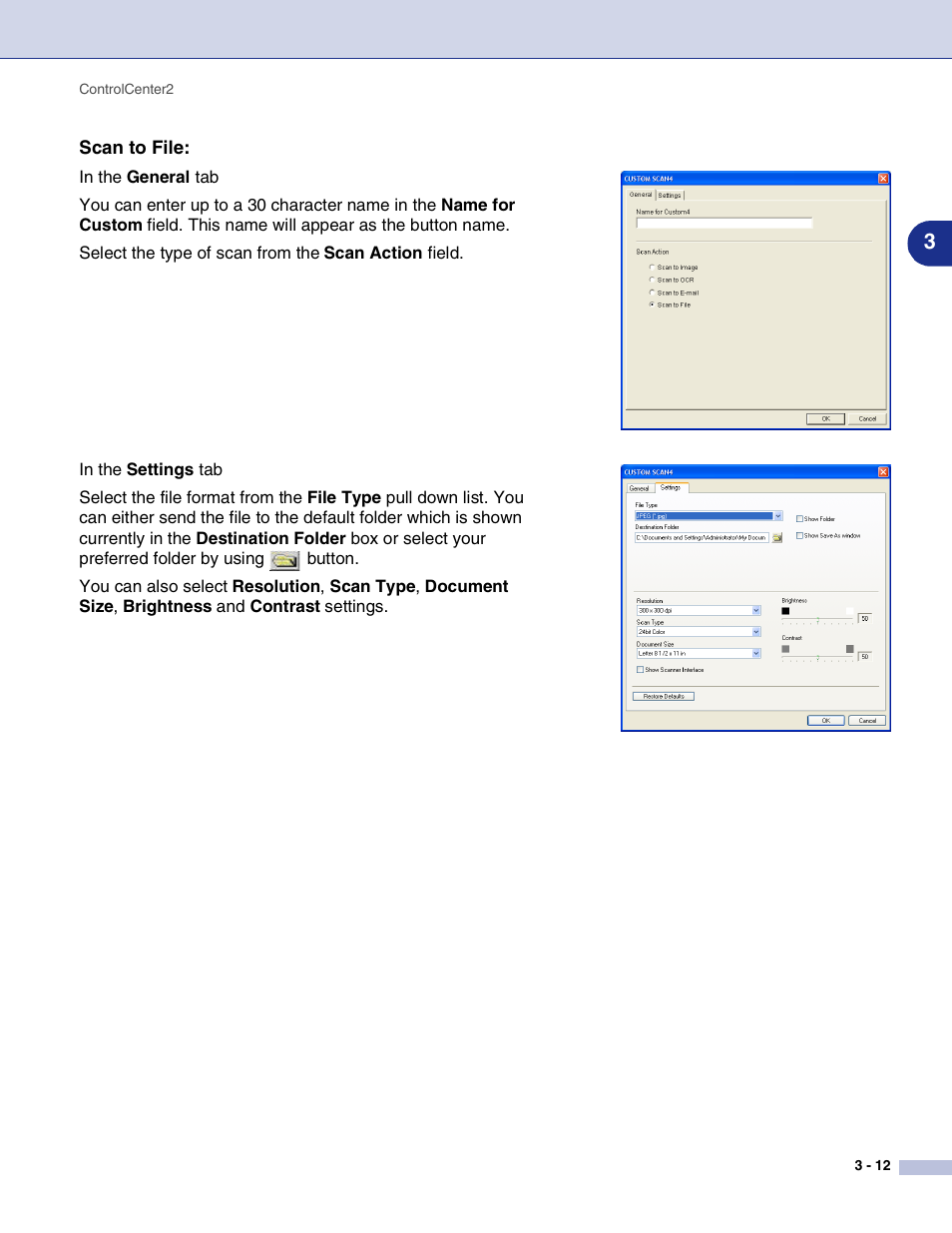 Scan to file | Brother MFC-9420CN User Manual | Page 62 / 145