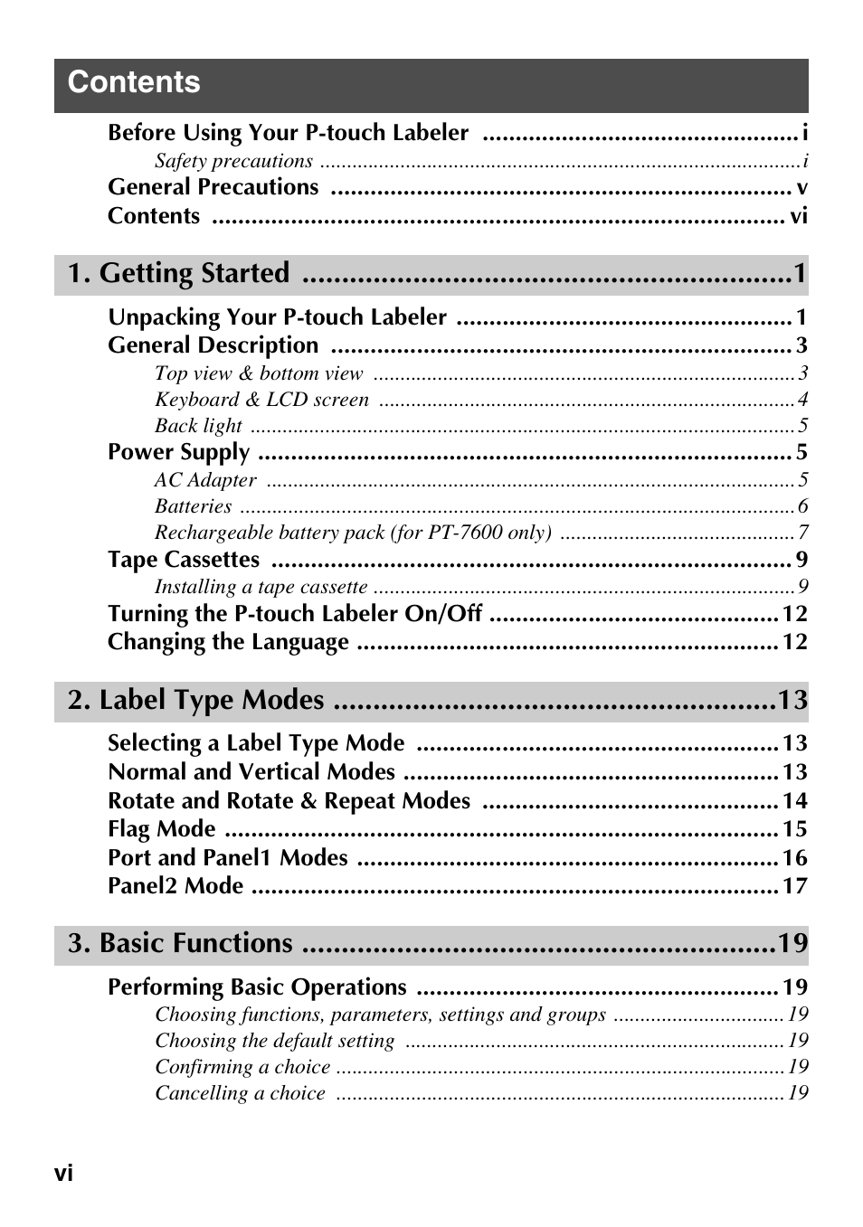 Brother PT-7500 User Manual | Page 13 / 103
