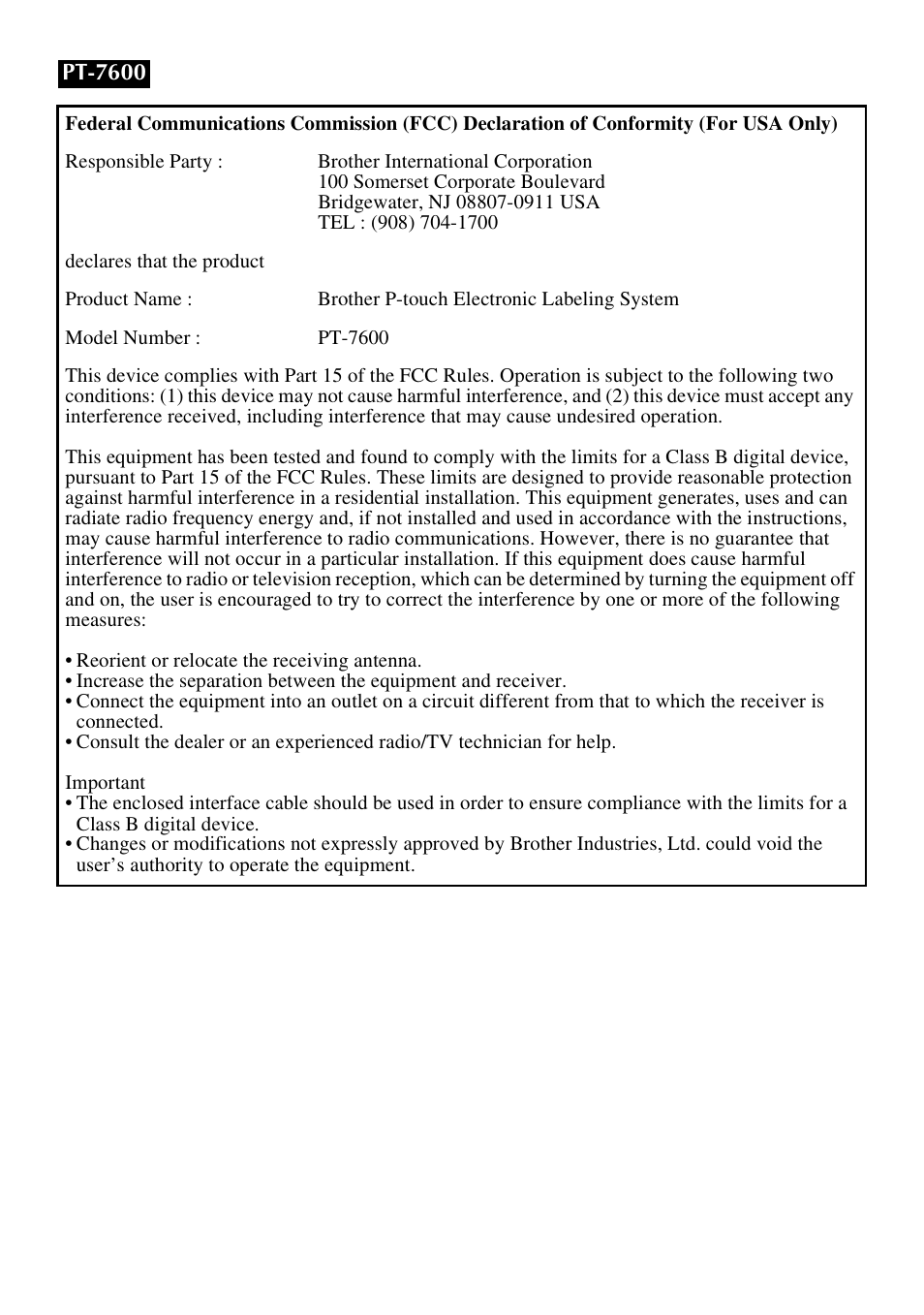Brother PT-7500 User Manual | Page 2 / 103