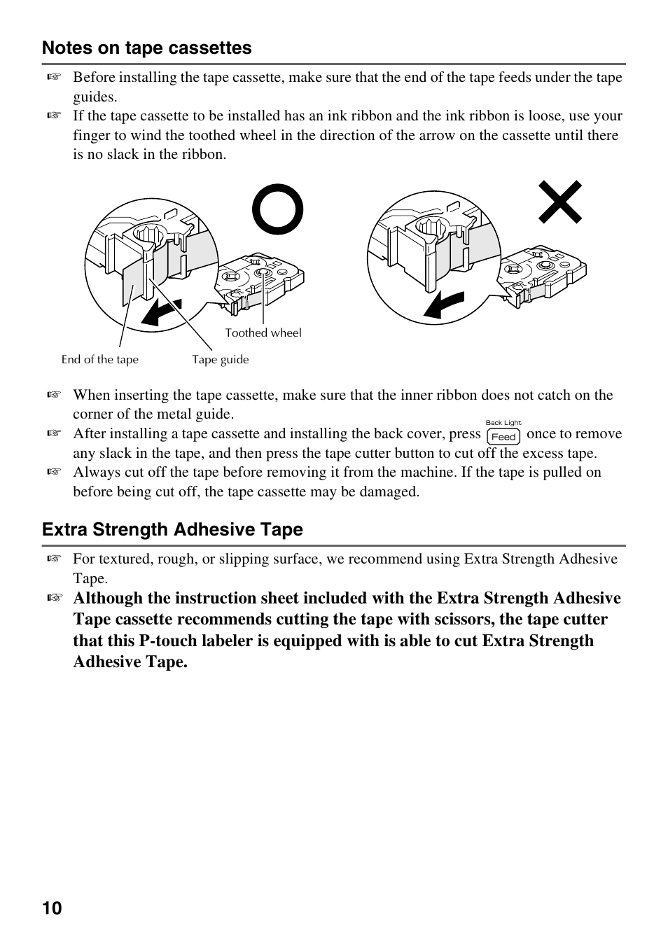 Extra strength adhesive tape | Brother PT-7500 User Manual | Page 25 / 103