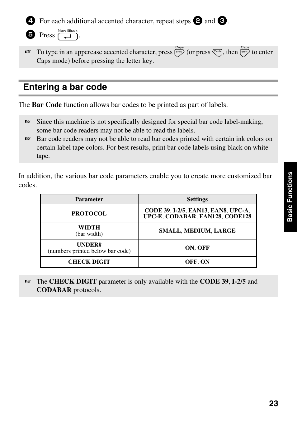 Entering a bar code | Brother PT-7500 User Manual | Page 38 / 103