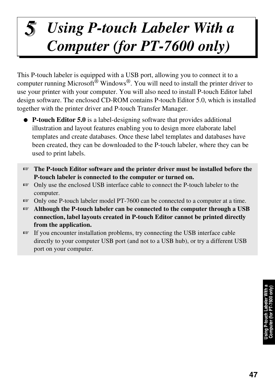 Brother PT-7500 User Manual | Page 62 / 103